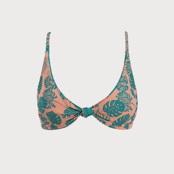 Berlook Green Floral Reversible Bikini Top & Tie Bottom - Picture 7 of 12